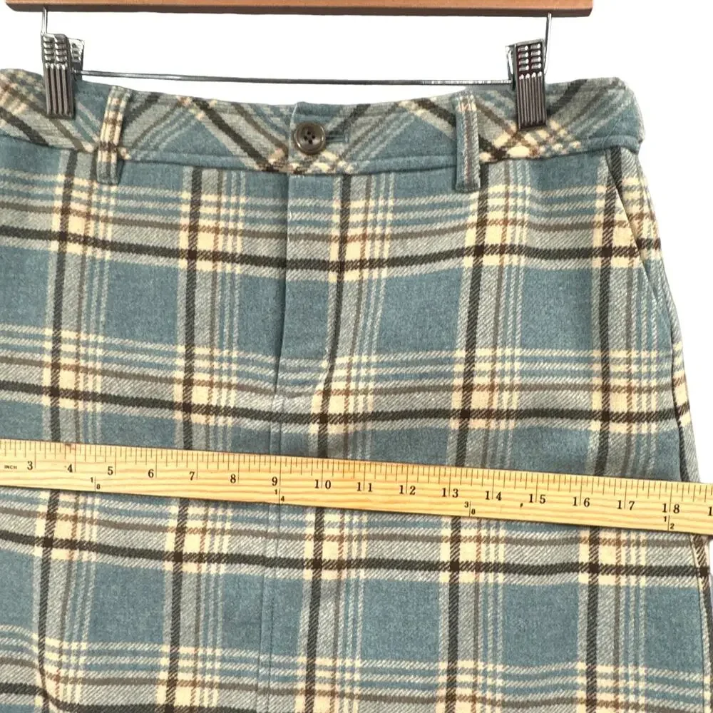 Eddie Bauer Mini Skirt 4 Plaid Wool Sage Lined Preppy Academia School Girl Punk
